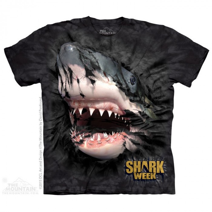 鲨鱼突破新版  鲨鱼图案T恤 美国THE MOUNTAIN 3DT恤（2015）
