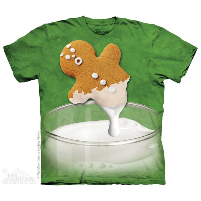 姜饼牛奶 GINGERBREAD DUNK ATT 早餐 食物图案T恤 THE MOUNTAIN 3DT恤 | TMTEE.com