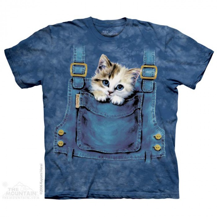 蓝色口袋猫咪  猫图案T恤 美国THE MOUNTAIN 3DT恤 | TMTEE.com