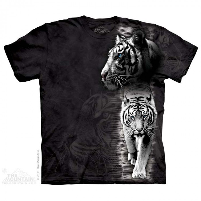 THE MOUNTAIN 3DT恤 虎图案T恤 白虎斑纹 虎豹狮-猛兽