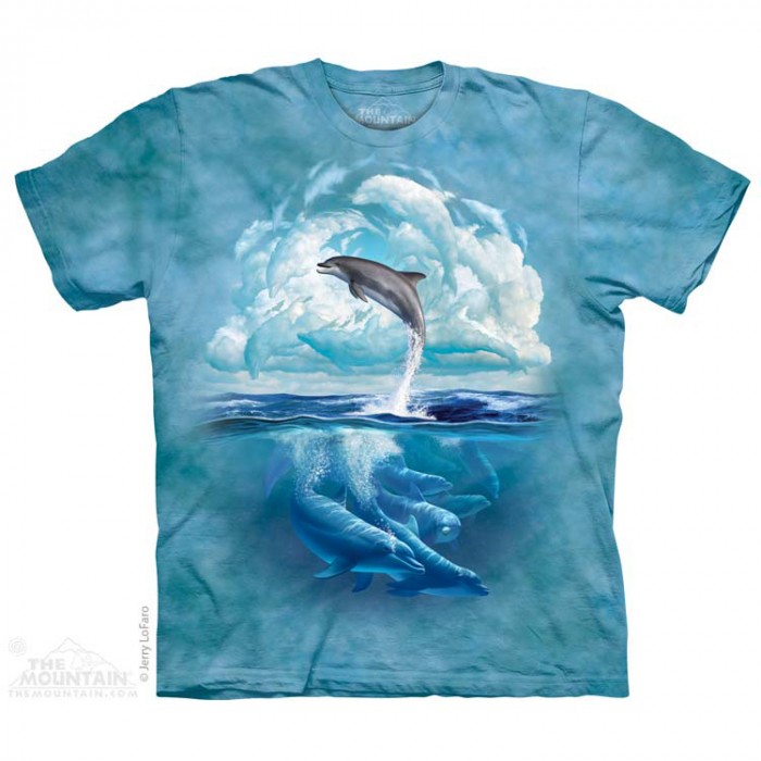 THE MOUNTAIN 3DT恤 海豚图案T恤 海豚天空 远古生物|海洋