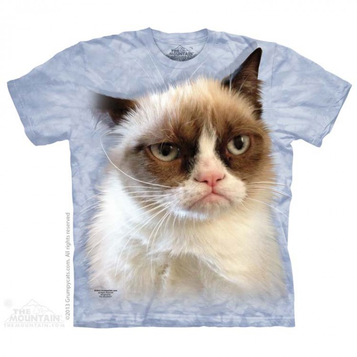 THE MOUNTAIN 3DT恤 猫图案T恤 蓝色忧郁 猫咪