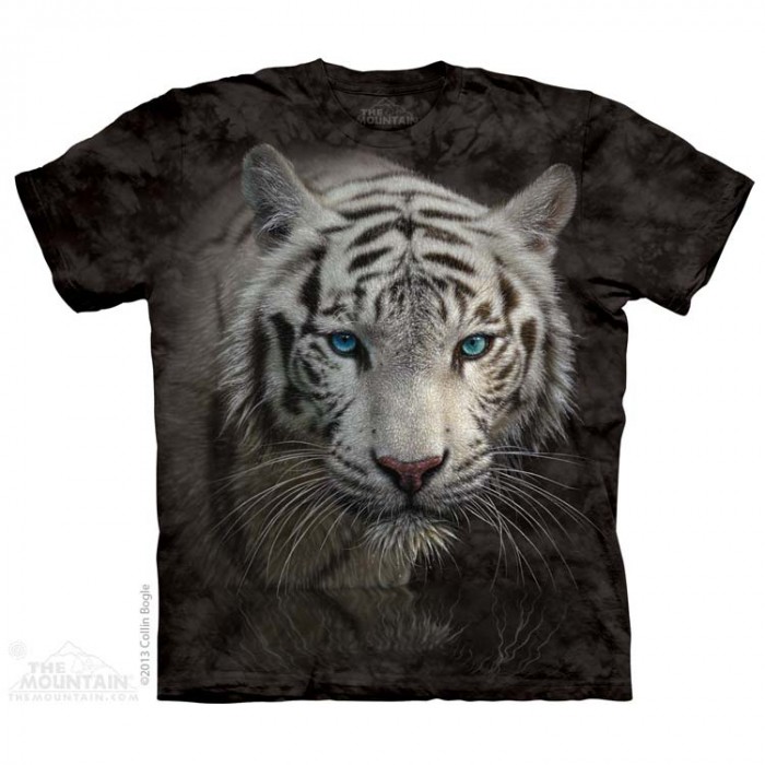 THE MOUNTAIN 3DT恤 虎图案T恤 白虎倒影 虎豹狮-猛兽