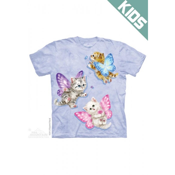 蝴蝶小猫仙女BUTTERFLY KITTEN FAIR - Kids魔法图案T恤 THE MOUNTAIN 3DT恤【少女|儿童】