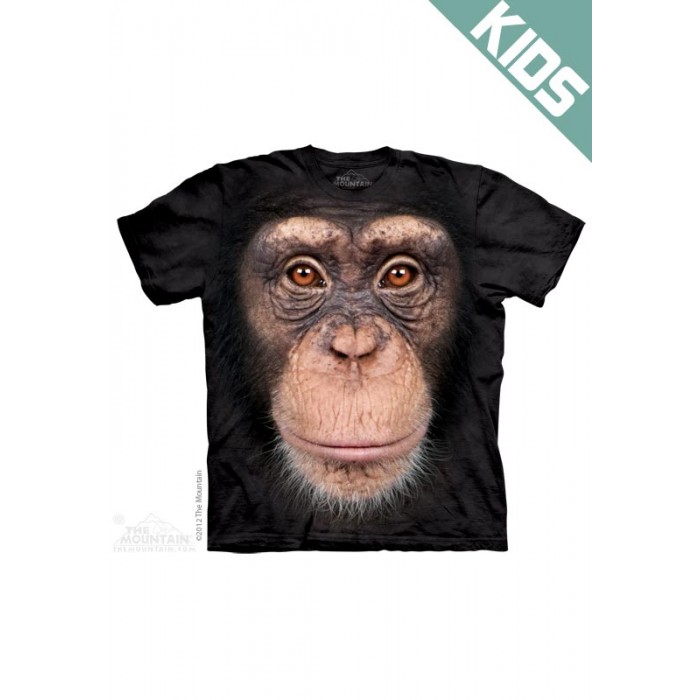 黑猩猩Chimp Face - Kids动物图案T恤 THE MOUNTAIN 3DT恤【少女|儿童】