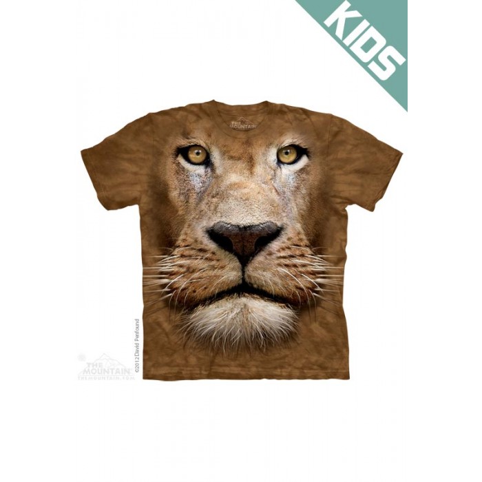 狮子脸LION FACE - Kids猛兽图案T恤 THE MOUNTAIN 3DT恤【少女|儿童】
