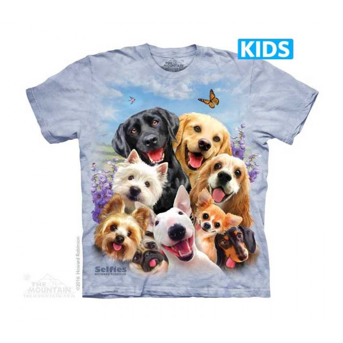 狗狗自拍 Dogs Selfie -Kids 宠物狗T恤 THE MOUNTAIN 3DT恤【少女|儿童】(2017) | TMTEE.com