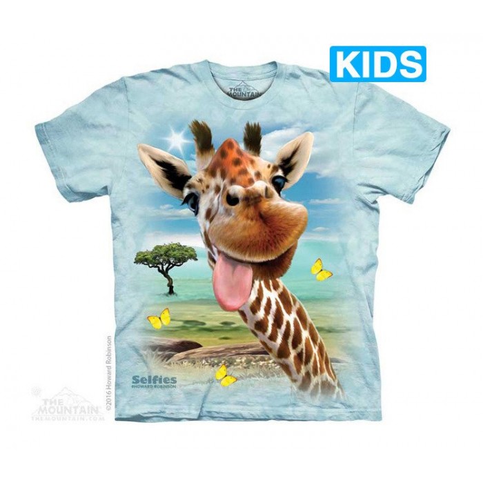 长颈鹿自拍 Giraffe Selfie -Kids 野生动物T恤 THE MOUNTAIN 3DT恤【少女|儿童】(2017) | TMTEE.com