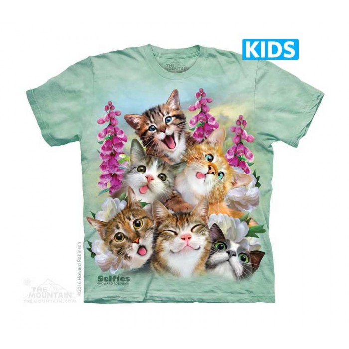 猫咪自拍 Kittens Selfie -Kids 宠物猫T恤 THE MOUNTAIN 3DT恤【少女|儿童】(2017) | TMTEE.com