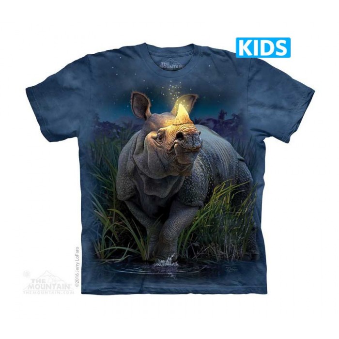 大独角犀 Rhinoceros Unicornis -Kids 野生动物T恤 THE MOUNTAIN 3DT恤【少女|儿童】(2017) | TMTEE.com