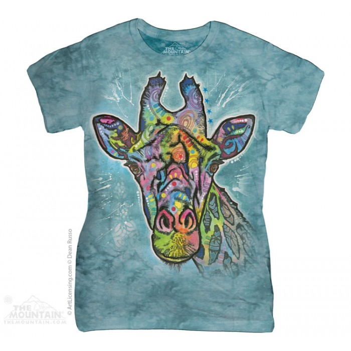 涂鸦长颈鹿 RUSSO GIRAFFE 动物图案 Ladies T恤 THE MOUNTAIN 3D女士T恤 | TMTEE.com THE MOUNTAIN 中国在线商店