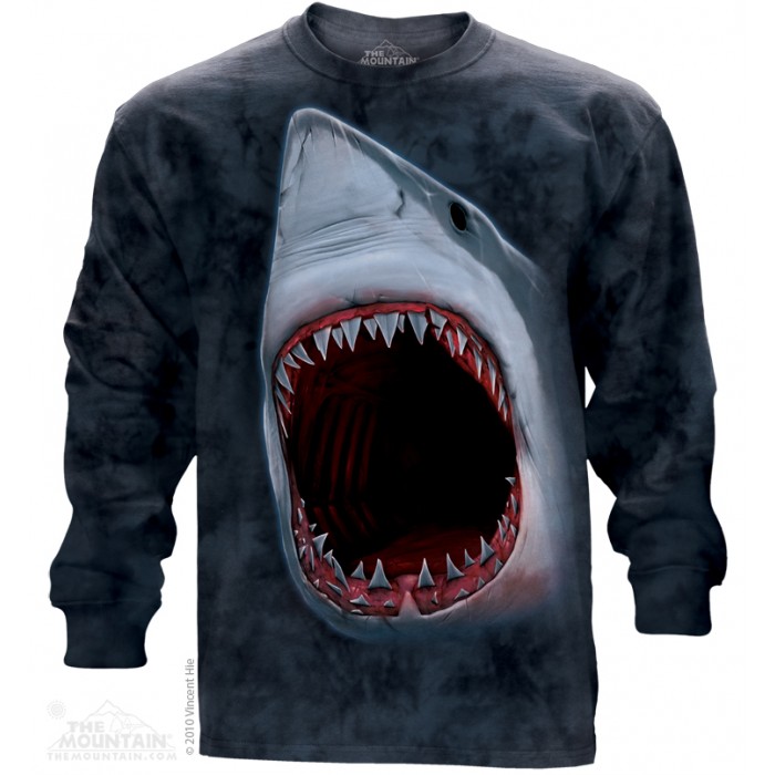 血盆大口 SHARK BITE LS  鲨鱼图案长袖T恤 THE MOUNTAIN 3D长袖T恤