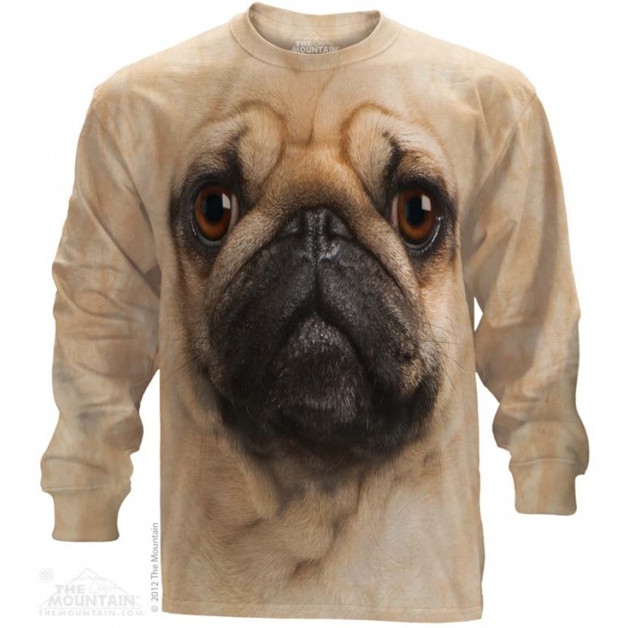 巴哥犬 PUG FACE LS  狗图案长袖T恤 THE MOUNTAIN 3D长袖T恤