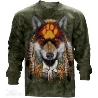 印第安狼 NATIVE WOLF SPIRIT LS 猛兽图案长袖T恤 THE MOUNTAIN 3D长袖T恤