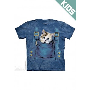 蓝色口袋猫Kitty Overalls -Kids 猫图案T恤 Kayomi Harai THE MOUNTAIN 3DT恤【少女|儿童】