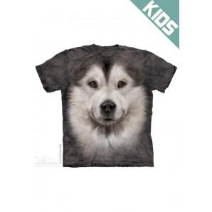 阿拉斯加  雪橇犬ALASKAN MALAMUTE FACE -Kids宠物图案T恤 THE MOUNTAIN 3DT恤【少女|儿童】