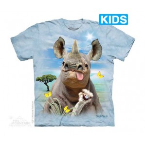 犀牛自拍 Rhino Selfie -Kids 野生动物T恤 THE MOUNTAIN 3DT恤【少女|儿童】