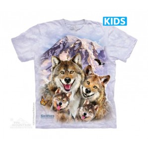 狼族自拍 Wolf Selfie -Kids 狼图案T恤 THE MOUNTAIN 3DT恤【少女|儿童】