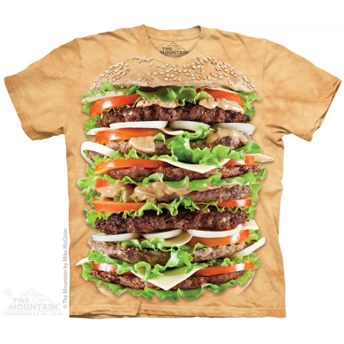 汉堡包 EPIC BURGER 快餐 食物图案T恤 THE MOUNTAIN 3DT恤 | TMTEE.com