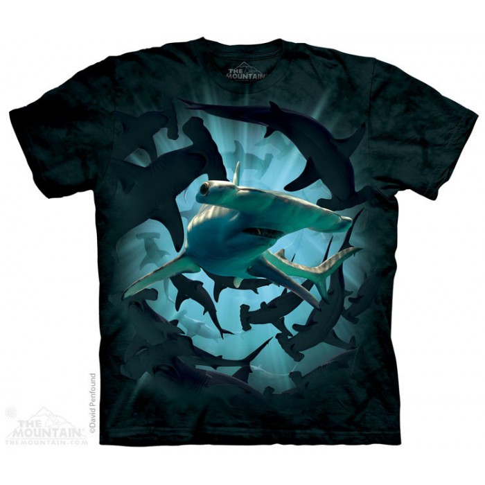 锤头鲨漩涡 HAMMERHEAD SWIRL 鲨鱼图案T恤 THE MOUNTAIN 3DT恤（2016）| TMTEE.com
