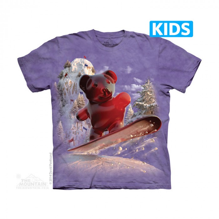 滑雪板小熊 SNOWBOARD BEAR - Kids 零食 食物图案T恤 美国 THE MOUNTAIN 3DT恤(2015)【少女|儿童】|TMTEE.com