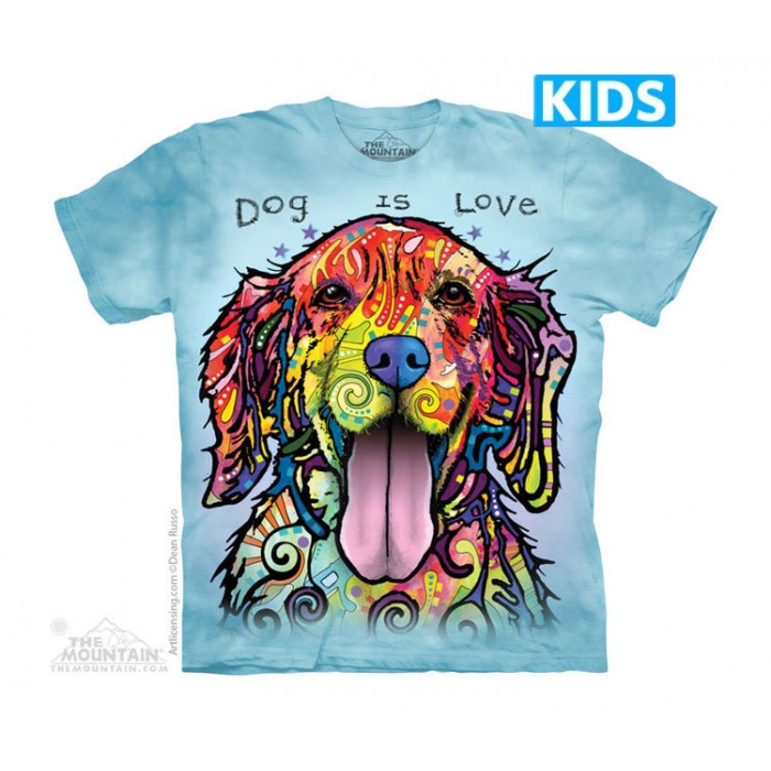狗狗的爱 DOG IS LOVE - Kids 宠物T恤 美国 THE MOUNTAIN 3DT恤(2016)【少女|儿童】|TMTEE.com