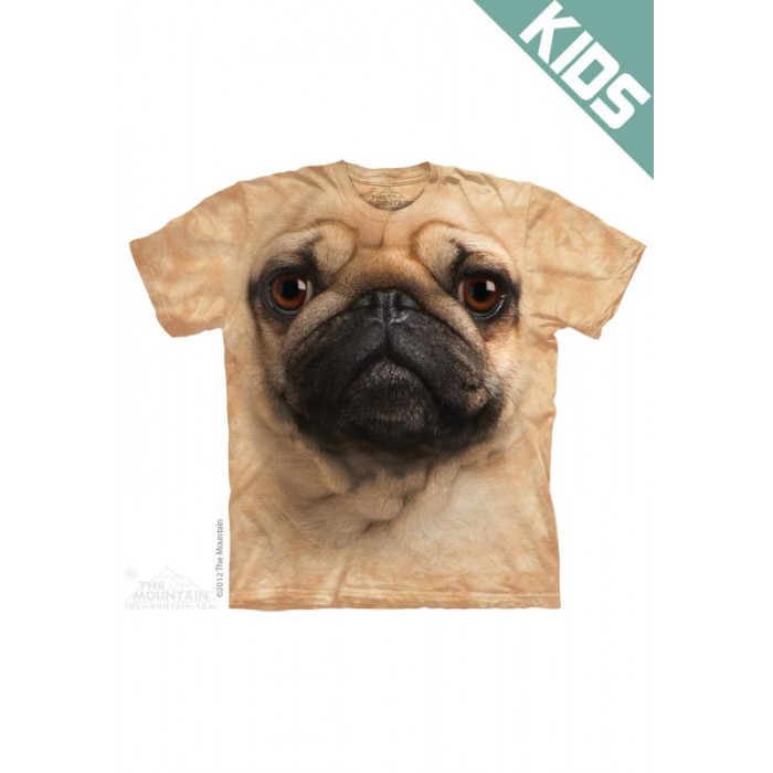 巴哥犬PUG FACE - Kids宠物图案T恤 THE MOUNTAIN 3DT恤【少女|儿童】