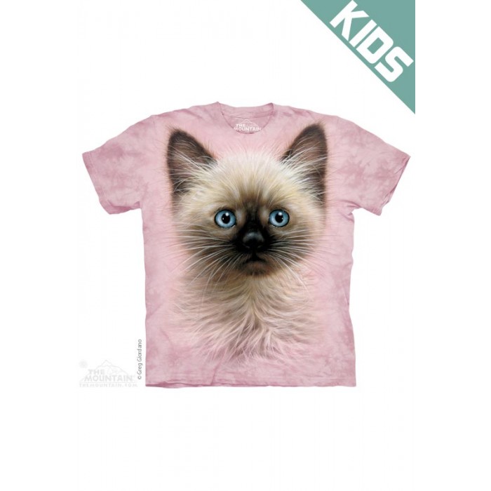 暹罗小猫BLACK & TAN KITTEN - Kids猫咪图案T恤 THE MOUNTAIN 3DT恤【少女|儿童】