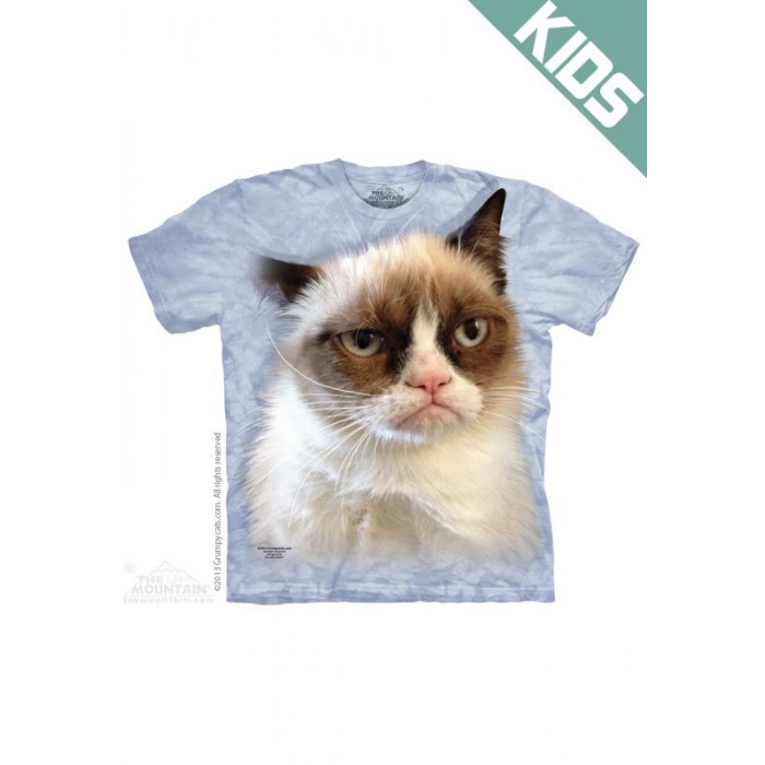 蓝色忧郁GRUMPY IN BLUE - Kids猫咪图案T恤 THE MOUNTAIN 3DT恤【少女|儿童】