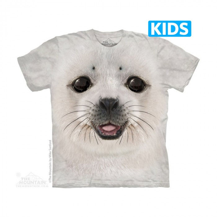 小海豹 BIG FACE BABY SEAL - Kids 海洋动物T恤 美国 THE MOUNTAIN 3DT恤(2015)【少女|儿童】|TMTEE.com