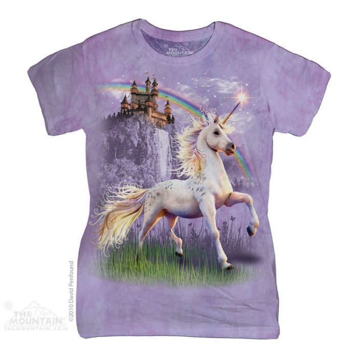 独角兽城堡 UNICORN CASTLE 梦幻图案 Ladies T恤 THE MOUNTAIN 3D女士T恤