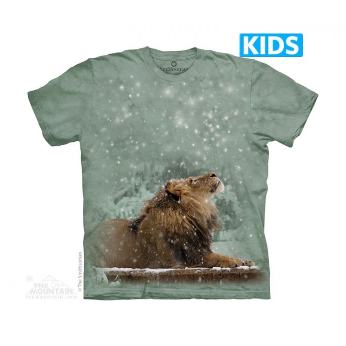 雪中雄狮 LUKE IN SNOWFALL - Kids 狮子图案T恤 美国 THE MOUNTAIN 3DT恤(2016)【少女|儿童】|TMTEE.com