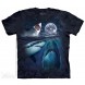 三鲨映月 THREE SHARK WEEK MOON 鲨鱼图案T恤 美国THE MOUNTAIN 3DT恤（2016）