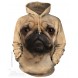 巴哥犬 PUG FACE HOODIE 宠物狗图案卫衣 THE MOUNTAIN 3D卫衣